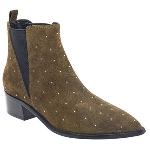 Marc Fisher Yanaba Boots- Dark Green Suede